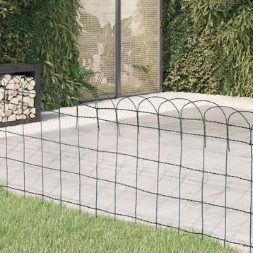 vidaXL Borderafscheiding 25x0,65 m gepoedercoat ijzer, Tuin en Terras, Verzenden, Nieuw