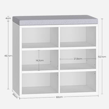 Schoenenbank - Schoenenkast - Schoenenrek - 60x53x30 cm - Wi, Verzenden, Zo goed als nieuw