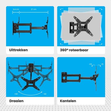 2dekans | Auronic TV Beugel - Draaibaar en Kantelbaar - 13, Ophalen of Verzenden, Zo goed als nieuw