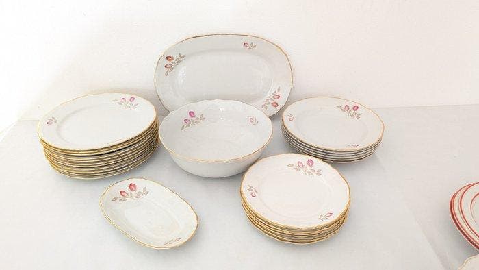 RIchard Ginori - Per 6 persone - Tafelservies (26) - Rozen, Antiek en Kunst, Antiek | Meubels | Tafels
