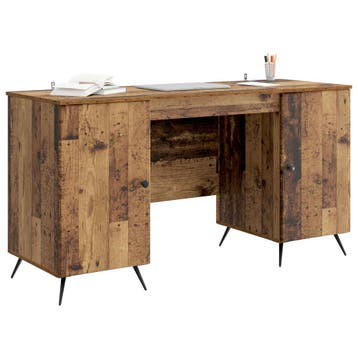 vidaXL Bureau met plank Oud hout 142,5 x 50 x 75 cm Bewerkt, Verzenden, Nieuw