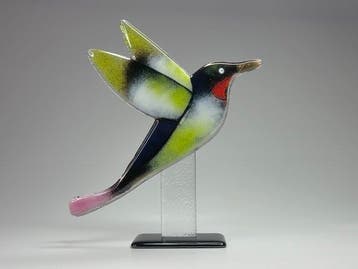 Studio Habrat - Beeldje - Hummingbird - fusie, Antiek en Kunst, Antiek | Glas en Kristal