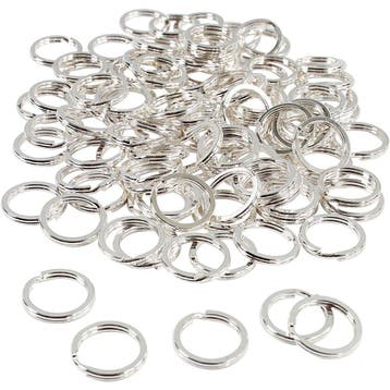 Splitring, d 15 mm, verzilverd, 100 stuk/ 1 doos, Hobby en Vrije tijd, Kralen en Sieraden maken, Nieuw
