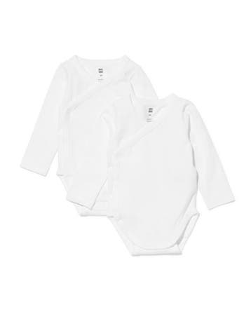 HEMA Baby meegroei overslagromper - 2 stuks wit, Verzenden, Nieuw