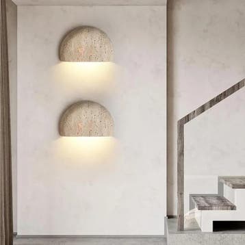 Wabi-Sabi Steen Wandlamp – Retro Sfeerverlichting, Minimalis, Huis en Inrichting, Lampen | Wandlampen, Verzenden, Nieuw