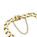 Massief gouden gourmetschakel armband (Schakelarmband), Ophalen of Verzenden, Gebruikt, Overige kleuren, Goud