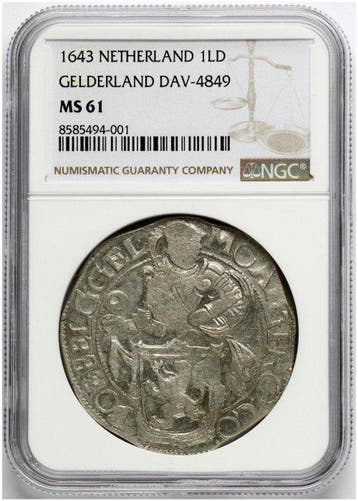 Nederland, Gelderland Leeuwendaalder 1643 (NGC MS61)