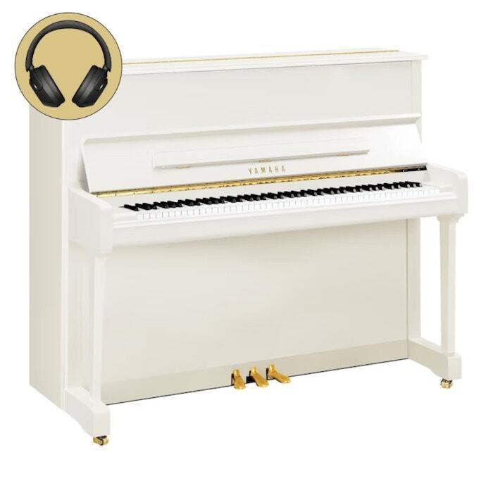 Yamaha P121 M SH3 PWH messing silent piano (wit hoogglans), Muziek en Instrumenten, Piano's, Piano, Wit