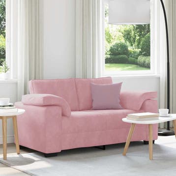 vidaXL Loveseat Sofa Roze 160x77x82 cm Fluweel, Verzenden, Nieuw, Stof