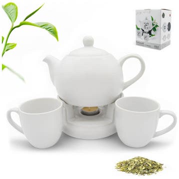 Bella Fiore Porseleinen Theepot met Warmer – 1L Theeset met, Huis en Inrichting, Keuken | Servies, Ophalen of Verzenden, Nieuw