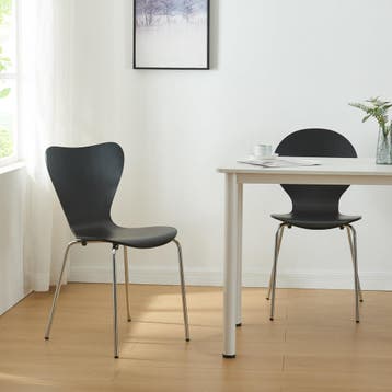 Eetkamerstoel Essunga 80x48x45,5 cm set van 4 zwart en chroo, Huis en Inrichting, Stoelen, Verzenden, Nieuw