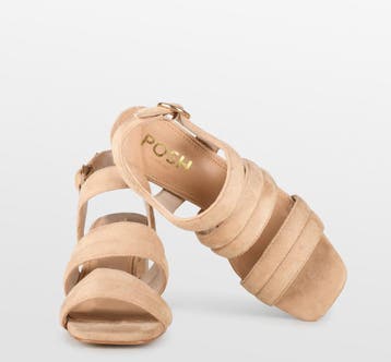 POSH by Poelman - maat 41- BO Dames Sandalen met hak - Beige, Kleding | Dames, Schoenen, Verzenden, Nieuw