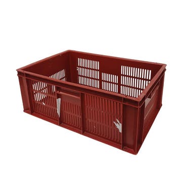 Stapelbak 600x400x235 mm, rood kunststof, gebruikt, Ophalen of Verzenden