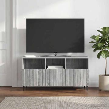 vidaXL TV-kast met lade Grijs sonoma 102 x 34,5 x 50 cm, Minder dan 50 cm, Verzenden, Nieuw, Minder dan 100 cm