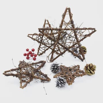 Handgemaakte Rotan Ster Krans Decoratie - 10/15/20cm - Kerst, Verzenden, Nieuw