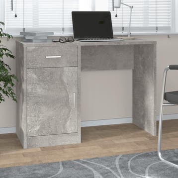 vidaXL Bureau met kast en lade 100x40x73 cm bewerkt hout, Verzenden, Nieuw