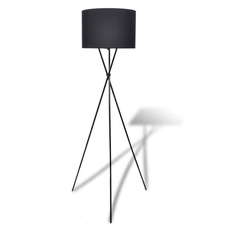 vidaXL Lampenkap voor vloerlamp met hoge standaard zwart, Huis en Inrichting, Lampen | Overige, Nieuw, Verzenden