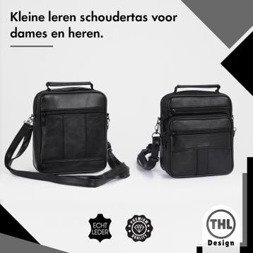 THL Design  Kleine Leren Schoudertas voor Heren en Dames, Overige merken, Verzenden, Zwart, Nieuw