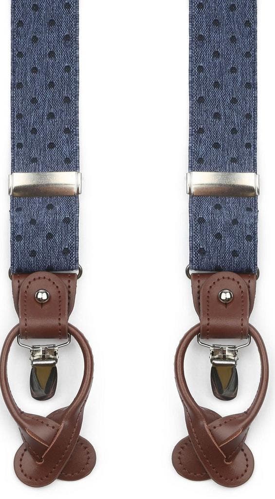 Suitable Luxe Bretels Denim Stippen maat one size Heren, Kleding | Heren, Overige Herenkleding, Nieuw, Verzenden