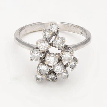 Ring - 18 karaat Witgoud Diamant (Natuurlijk), Nieuw