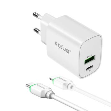 Rixus RX90L-adapter met USB-C naar Lightning-kabel van 1 met, Verzenden, Nieuw