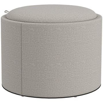 Hocker Gestoffeerde Hocker, Linnen, Verborgen Opbergruimte,, Verzenden, Nieuw