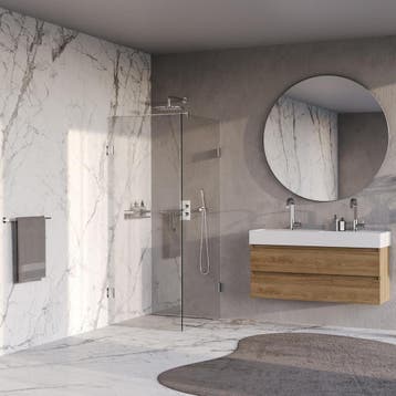 Brauer Void - Douchecabine met Draaideur - Helder Glas -, Doe-het-zelf en Verbouw, Sanitair, Ophalen of Verzenden, Nieuw, Rvs