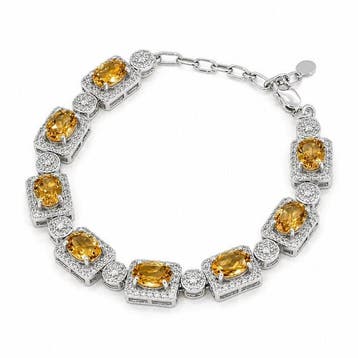 Zonder minimumprijs - Armband Verguld Citrien - Topaas - 18k, Nieuw