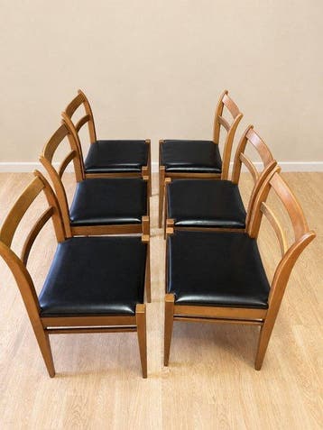 Jos de Mey - Stoel (6) - Kersenhout - Van den Berghe -, Antiek en Kunst, Antiek | Meubels | Stoelen en Banken