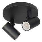 Opbouwspot Piccolo | Zwart | Rond | GU10 | 2-voudig |  15cm, Ophalen of Verzenden, Nieuw, Plafondspot of Wandspot, Led