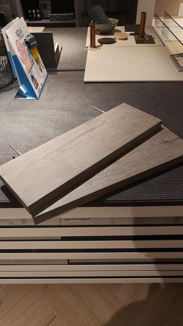 Wandschap steckbord 60cm Melamine grijs eiken 2st 0002 - 27, Ophalen, Nieuw, Overige typen