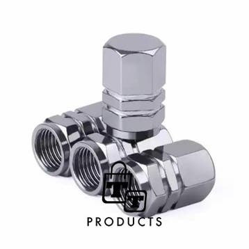 TT-products ventieldopppen hexagon grey aluminium 4 stuks, Ophalen of Verzenden, Nieuw