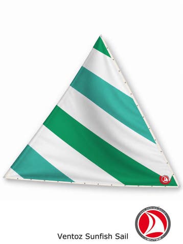 Ventoz Sunfish zeil - Groen,Wit, Turquoise, Verzenden, Nieuw, 3 tot 6 meter, Minder dan 15 m²