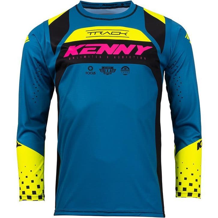 Cross-shirt Kenny Racing Track Donker Blauw / Roze - MAAT L, Motoren, Kleding | Motorkleding, Heren, Nieuw met kaartje, Motorcrosskleding