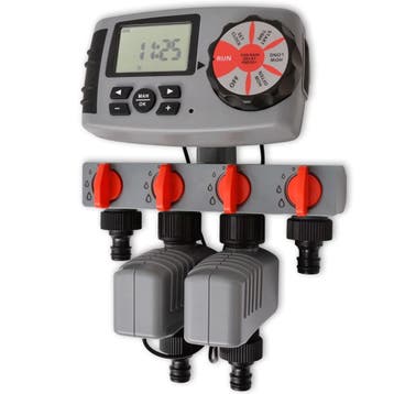 vidaXL Besproeiingstimer automatisch met 4 Stations 3 V, Verzenden, Nieuw