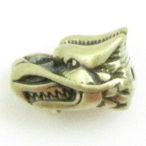 DQ metaal kraal dragon 14x9mm geel koperkleur gat 2mm (Ni..., Ophalen of Verzenden, Nieuw, Kraal