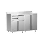 GGM Gastro | Gesloten RVS werktafel - 1600x600mm - met 4 |, Verzenden, Nieuw in verpakking, Meubilair