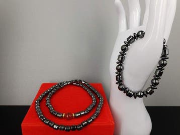Terahertz & Carnelian Stone / Armbandlengte 15 cm - 15,5 cm