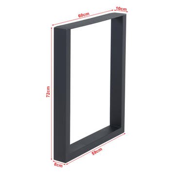 Stalen onderstel Makers set van 2 tafelpoot 72x60 cm zwart [, Verzenden, Nieuw