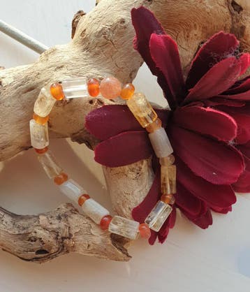 Edelsteen armband van Citrien en Carneool, Nieuw