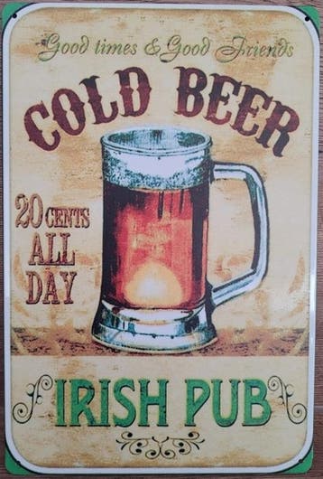 Irish pub reclamebord, Verzamelen, Ophalen of Verzenden, Nieuw
