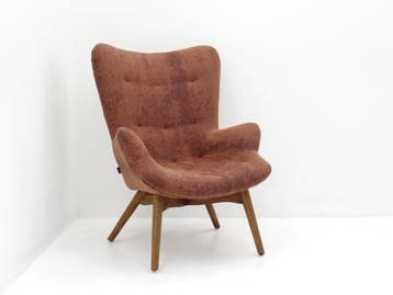 Fauteuil  - roestbruin - 4-poot hout, Werkplek, Ophalen of Verzenden, Gebruikt, Overige typen