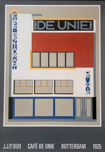 J. J. P. Oud (After) - Cafe De Unie, Rottendam 1925 -, Antiek en Kunst