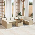 vidaXL Tuin Sofa Set met kussen 11 pcs beige en crèmekleurig, Verzenden, Nieuw, Rotan
