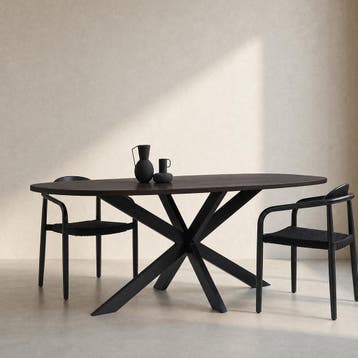 *WOONWINKEL* Eettafel Bruin Hout Met Spinpoot 180 Cm, Verzenden, Nieuw