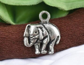 4 x Metalen bedel van een olifant, antiek zilverkleur 16..., Ophalen of Verzenden, Nieuw, Kraal
