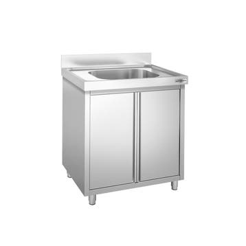 GGM Gastro | Spoelkast PREMIUM - RVS - 800x700mm - met 1 |, Verzenden, Nieuw in verpakking, RVS Meubilair