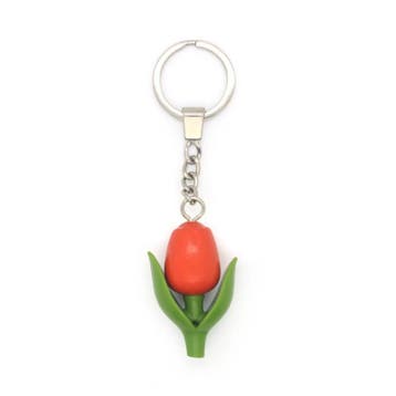 Houten Mini-tulp sleutelhanger van 4,5 cm Oranje, Ophalen of Verzenden, Nieuw