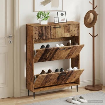 vidaXL Schoenenkast HAARLEM 78 x 24 x 103 cm Bewerkt hout, Verzenden, Nieuw