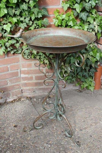 Vogelbad - Voederplaats - 74 cm - metaal, Antiek en Kunst